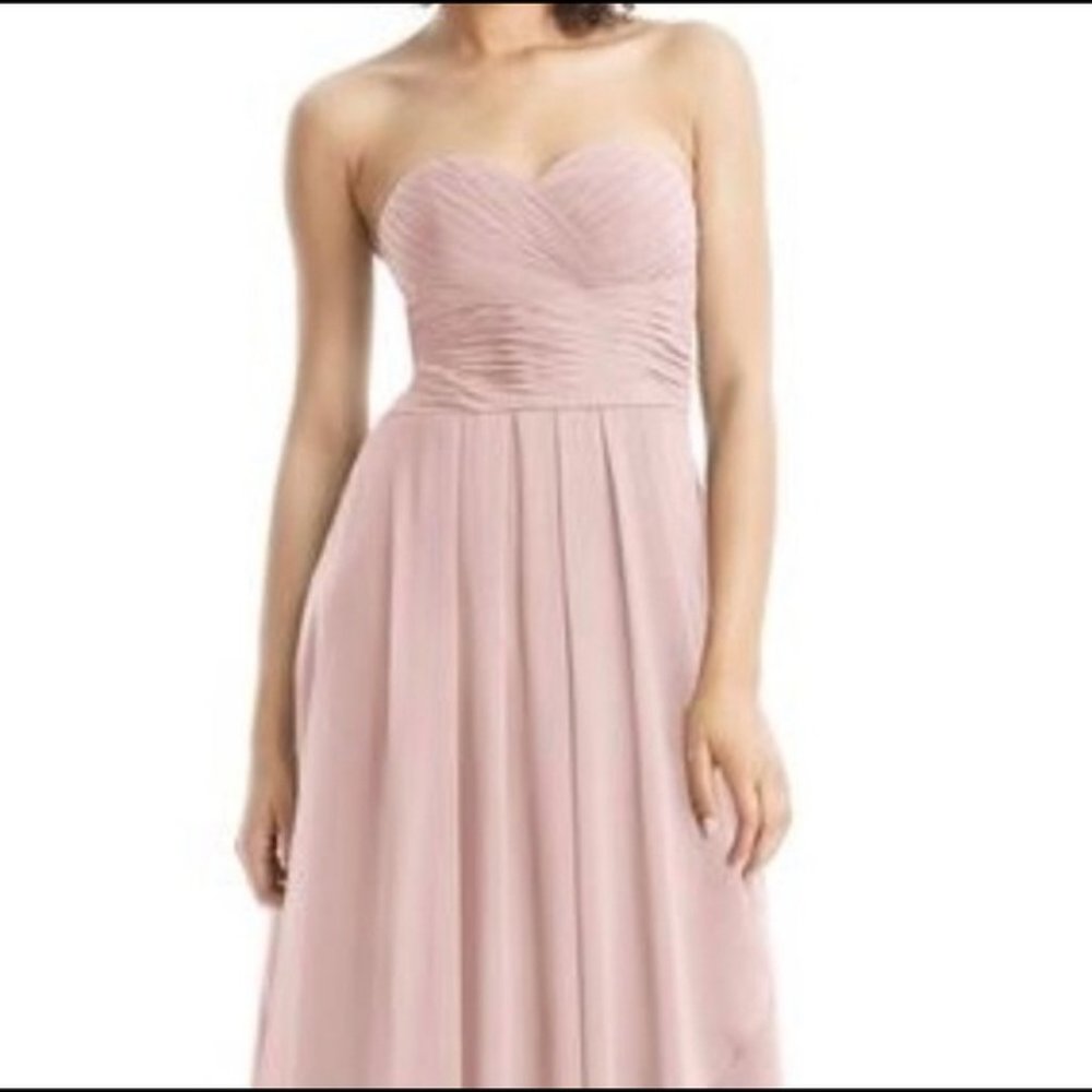 Azazie Faye Dusty Rose Strapless Chiffon Dress